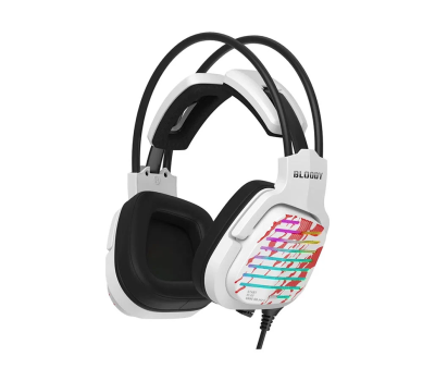 A4TECH Bloody G565 7.1 Surround Sound RGB Flow Light Energy White Wired Gaming Headphone