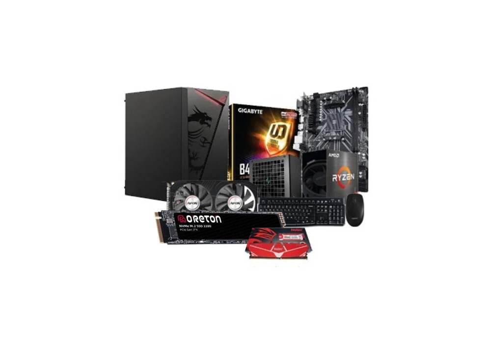 Build AMD RYZEN 5 5600B450M K DDR4 512GB SSD Mid Tower Case Combo PC
