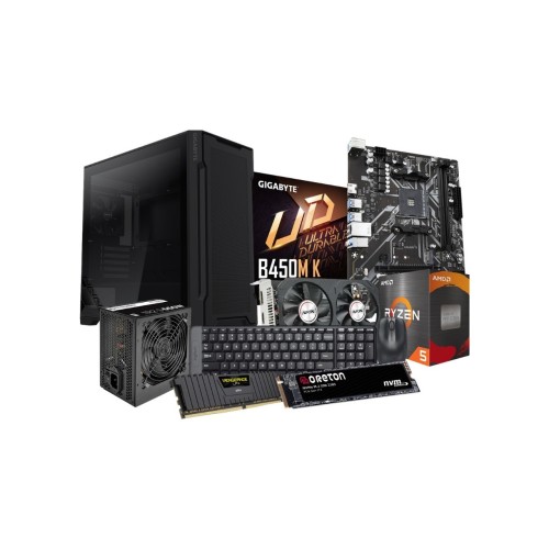 Build AMD RYZEN 5 5600x A520M K DDR4 512GB SSD Mid Tower Case Combo PC