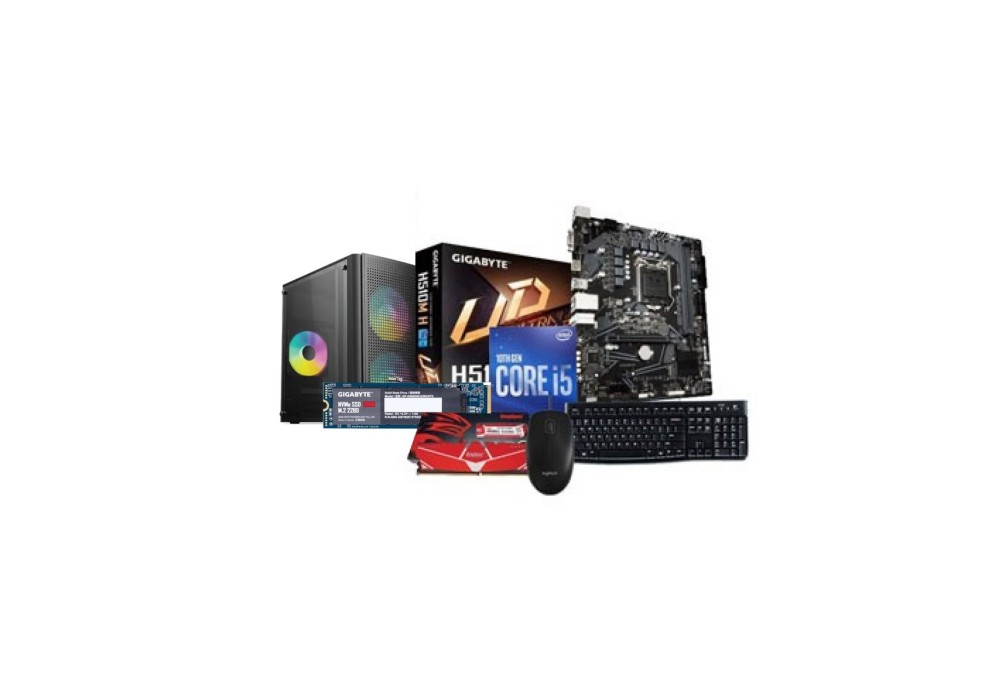 Build Intel 10th Gen Core I5-10400 Gigabyte H510M K Intel 11th Gen 8GB DDR4 256GB SSD Combo PC