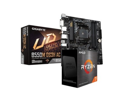AMD Ryzen 7 5700G Processor and GIGABYTE B550M DS3H AC AMD Motherboard Combo