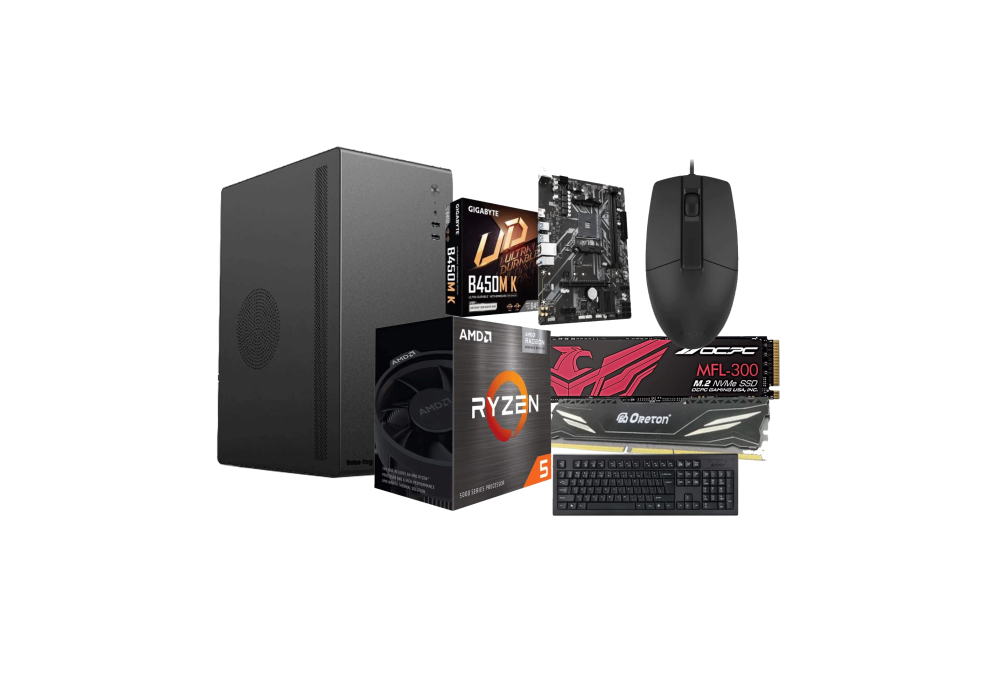 Budget Build AMD Ryzen 5 5600G Processor 512GB M.2 SSD PC