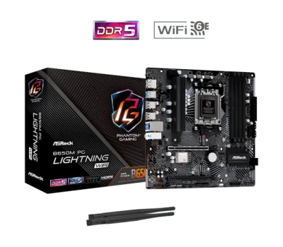 ASRock B650M PG Lightning WiFi AM5 Micro ATX Motherboard