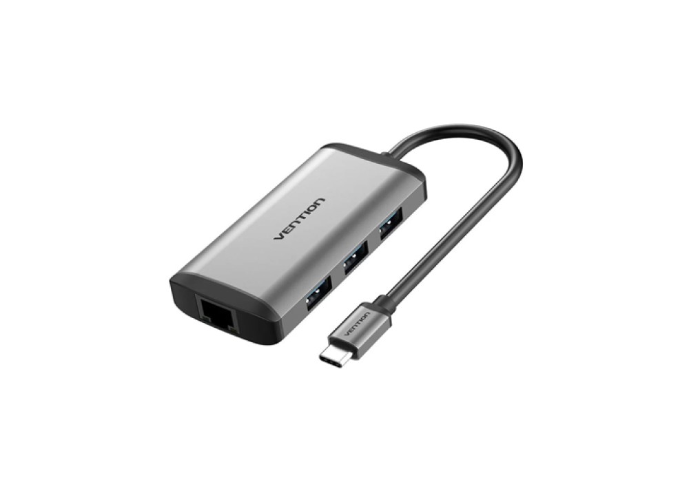 VENTION CNDHB Type-C to HDMI/USB3.0*3/RJ45/TF/SD/PD Converter 0.15M GrayMetal Type 