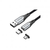 VENTION CQMHG USB 2.0 A Male to 2-in-1 Micro-B&USB-C Male Magnetic Cable 1.5M