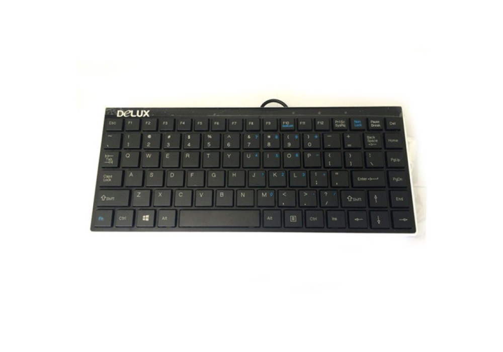 Delux K1102 Wired Mini Super Slim Black Keyboard