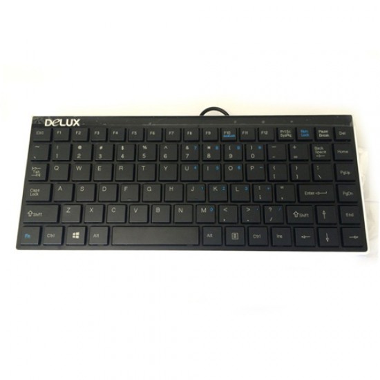 Delux K1102 Wired Mini Super Slim Black Keyboard