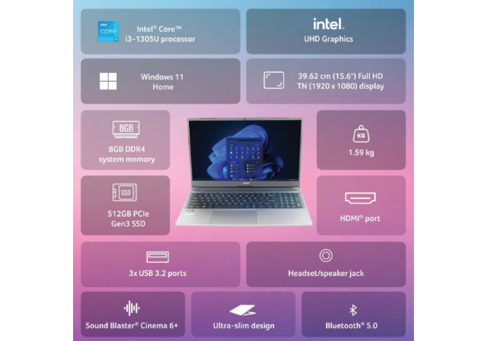 Acer Aspire Lite AL15-53 Core i5 1334U 16GB 15.6 Inch FHD Laptop