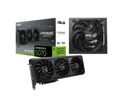 ASUS PRIME GeForce RTX 5070 12GB GDDR7 OC Edition Graphics Card & Acer eMachines AC1000 Power Supply Combo