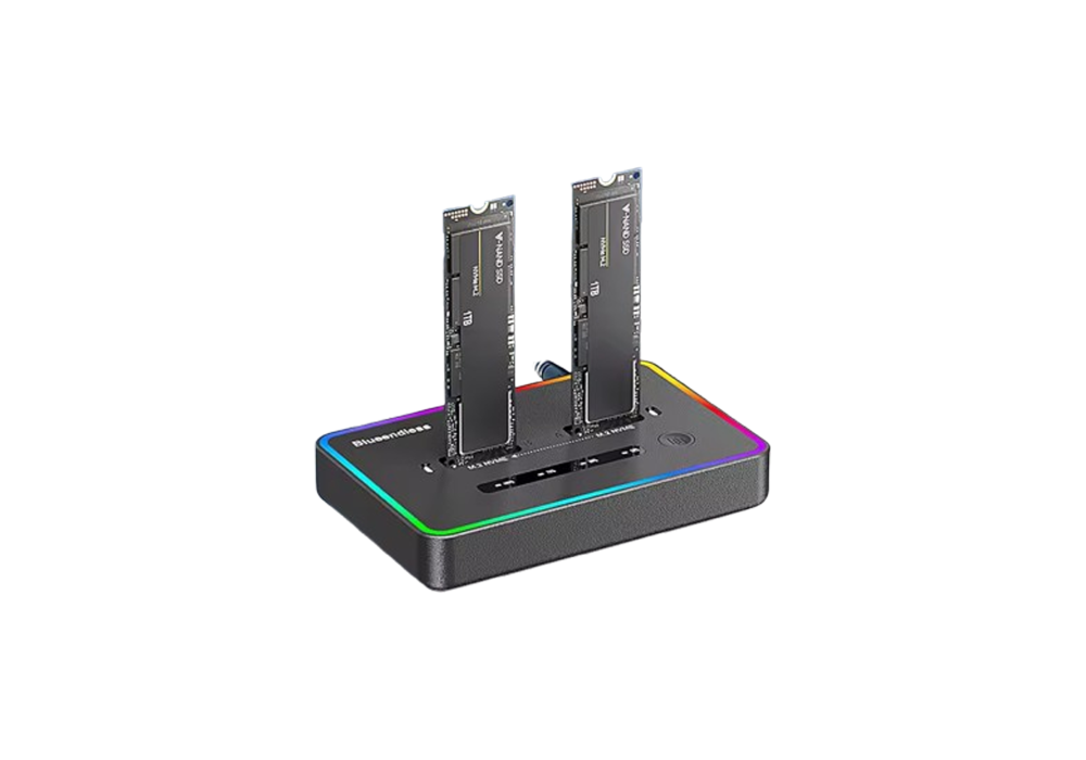Blueendless Dual-Bay SD07C M.2 NVME SSD Clone Docking Station