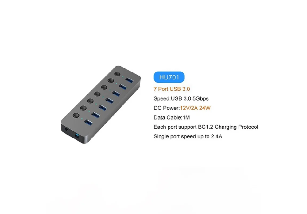 BLUEENDLESS HU701 7 in 1 USB 3.0 Hub Docking Station