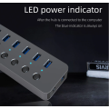 Blueendless BS-HU701 USB 3.0 7 ports Aluminum with Power Supply Hub