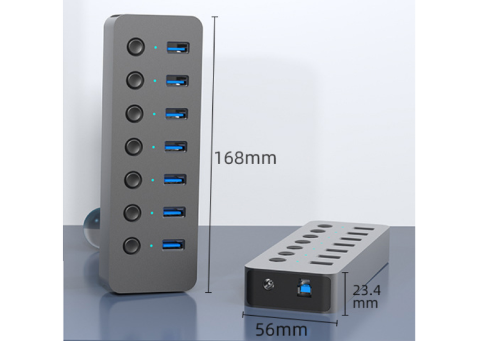 Blueendless BS-HU701 USB 3.0 7 ports Aluminum with Power Supply Hub