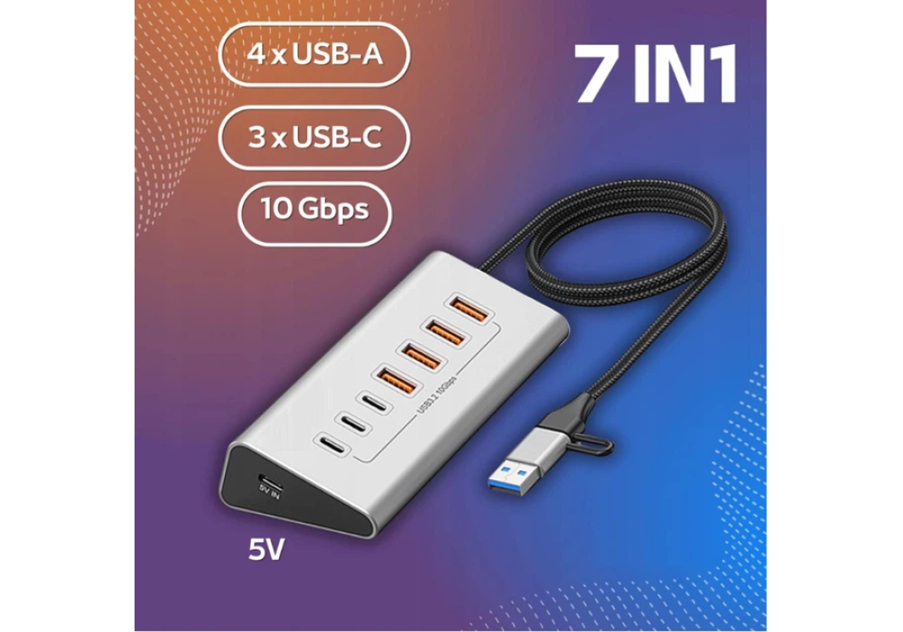 Blueendless HU706 USB 3.2 Gen 7 in 1 Hub Card Reader
