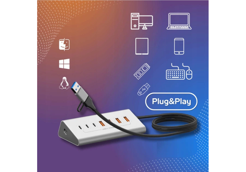 Blueendless HU706 USB 3.2 Gen 7 in 1 Hub Card Reader