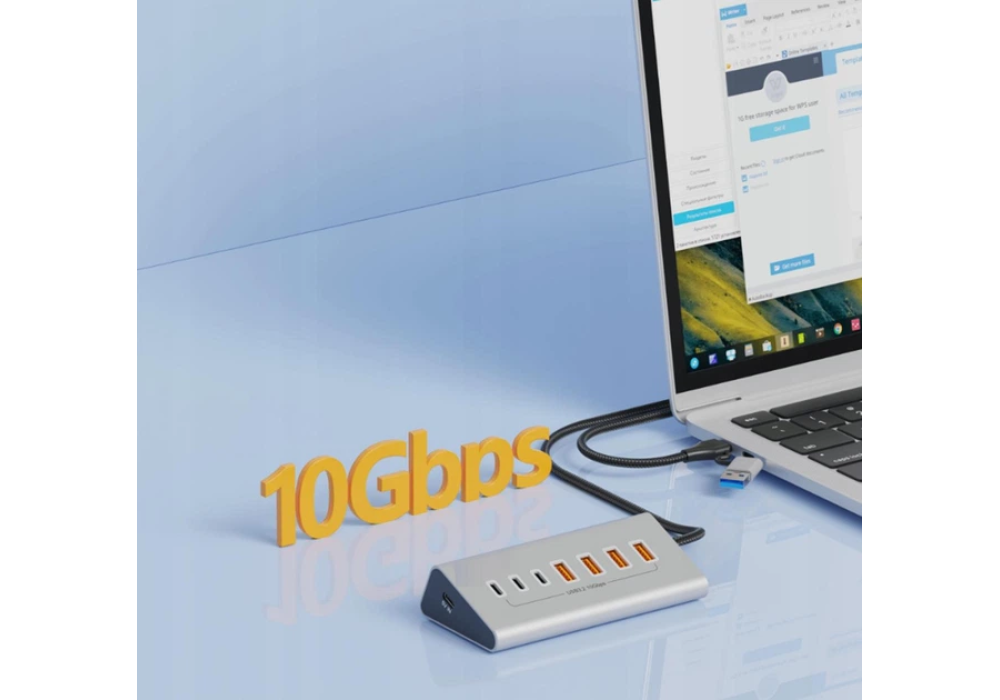 Blueendless HU706 USB 3.2 Gen 7 in 1 Hub Card Reader