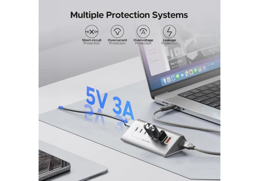 Blueendless HU706 USB 3.2 Gen 7 in 1 Hub Card Reader