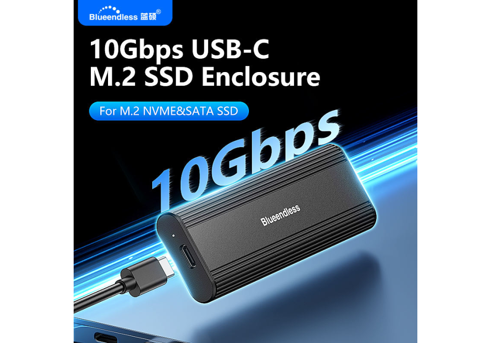 Blueendless M2821SN M.2 NVME 10Gbps Type C SSD Enclosure