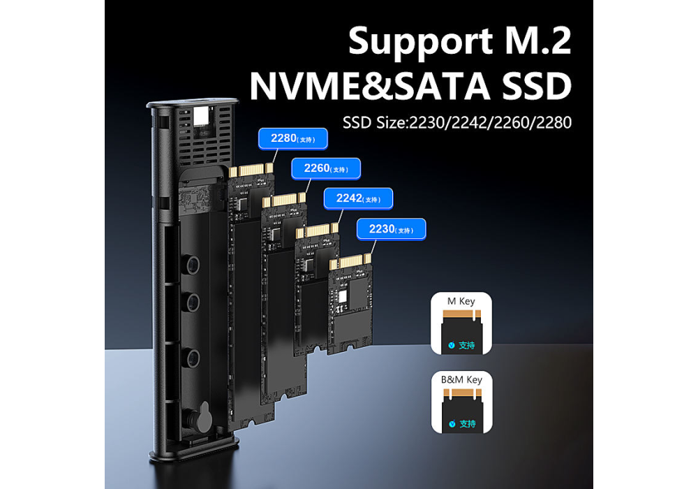 Blueendless M2821SN M.2 NVME 10Gbps Type C SSD Enclosure