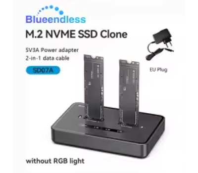 Blueendless Dual-Bay SD07C M.2 NVME SSD Clone Docking Station