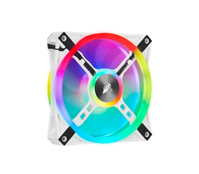 Corsair ICUE QL120 RGB 120mm PWM White Triple Case Fan With Lighting Node Core