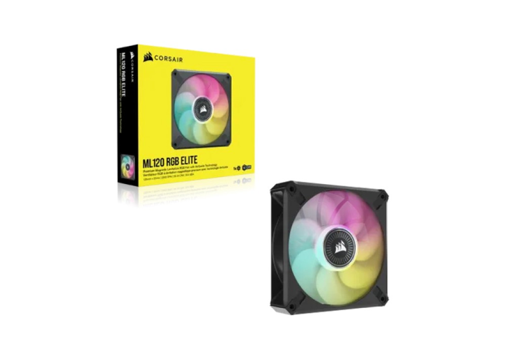 Corsair iCUE ML120 RGB ELITE Premium 120mm PWM Magnetic Levitation Fan Single Pack