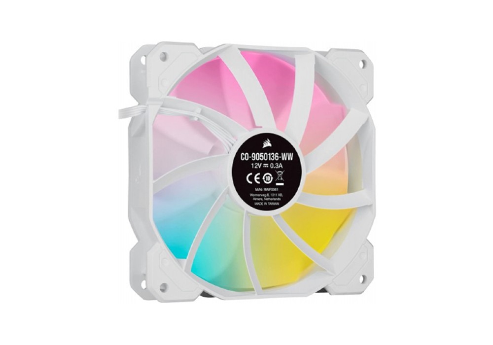 Corsair iCUE SP120 RGB ELITE Performance 120mm White PWM Case Fan Corsair iCUE SP120 RGB ELITE Performance 120mm White PWM Case Fan