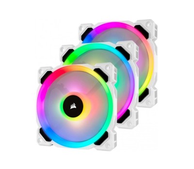 Corsair LL120 RGB 120mm Dual Light Loop White RGB LED PWM Fan Triple Pack with Lighting Node PRO
