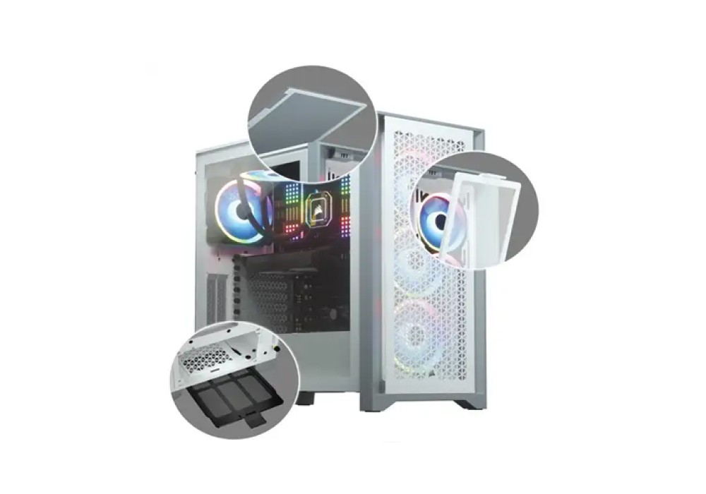 Corsair 4000D AIRFLOW Tempered Glass Mid-Tower ATX Casing White Corsair 4000D AIRFLOW Tempered Glass Mid-Tower ATX Casing White