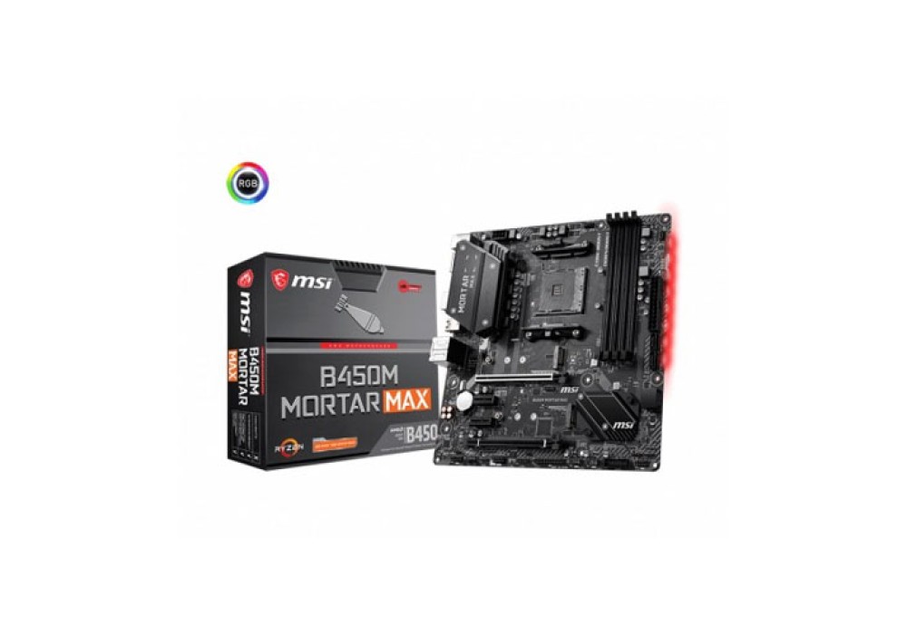 MSI B450M MORTAR MAX Military Style AMD M-ATX Gaming Motherboard