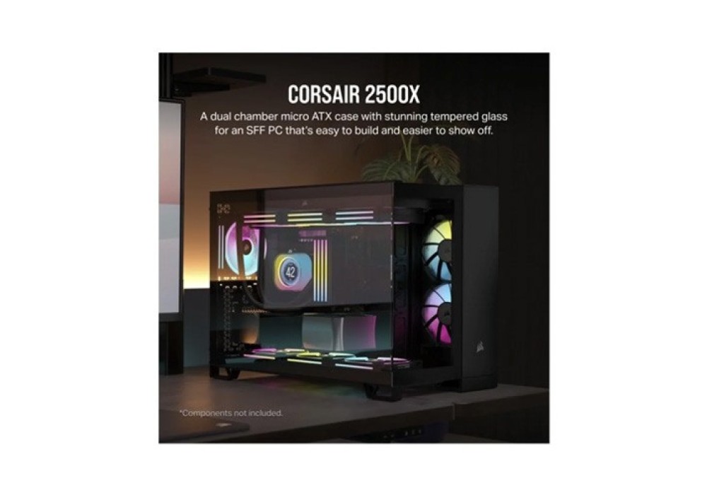 CORSAIR 2500X Mid-Tower Dual Chamber PC Case - Black
