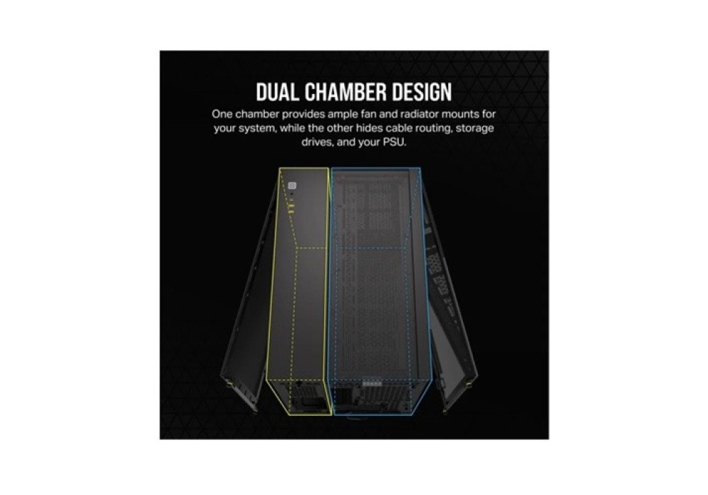 CORSAIR 2500X Mid-Tower Dual Chamber PC Case - Black