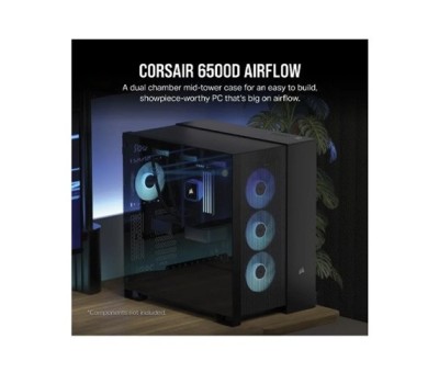 CORSAIR 6500D AIRFLOW Mid-Tower Dual Chamber PC Case - Black