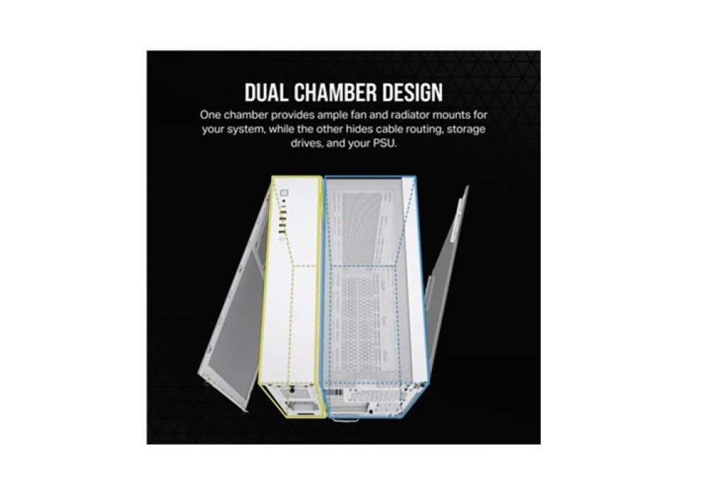 CORSAIR 6500D AIRFLOW Mid-Tower Dual Chamber PC Case - White