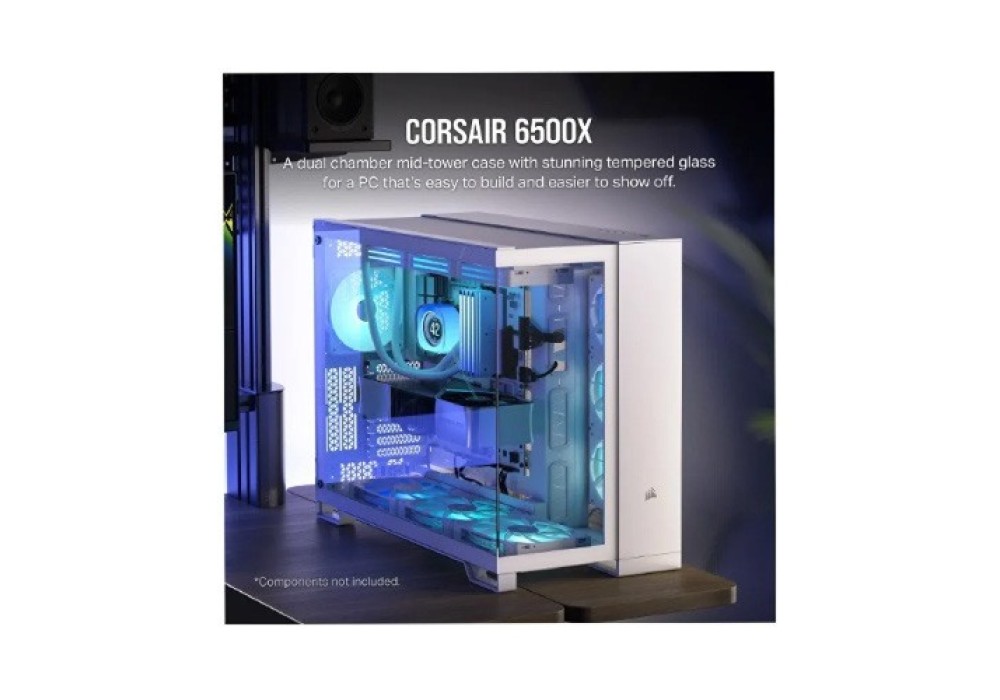 CORSAIR 6500X Mid-Tower Dual Chamber White PC Case