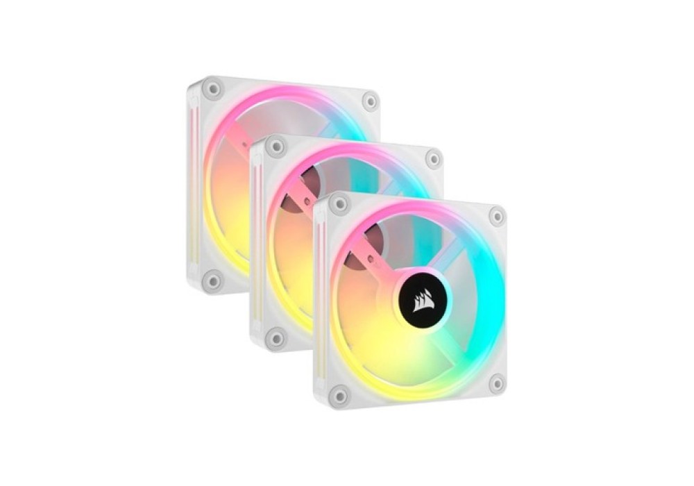 Corsair iCUE LINK QX120 RGB 120mm PWM PC Fans Starter Kit with iCUE LINK System Hub White