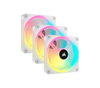 Corsair iCUE LINK QX120 RGB 120mm PWM PC Fans Starter Kit with iCUE LINK System Hub White