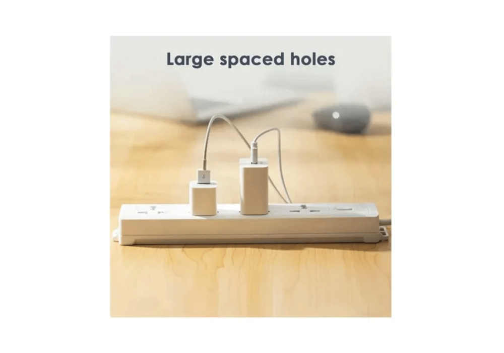 Deli ET405 2 Pin 6 Port 3 Meter Power Strip