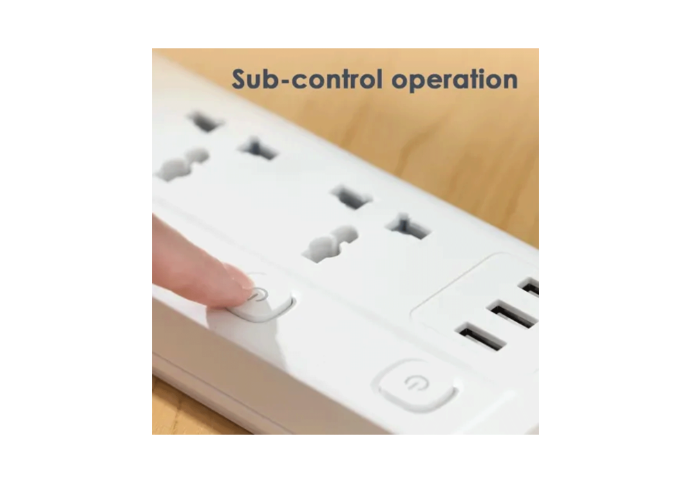 Deli ET410 2 Pin 3 Port 2 Meter Power Strip