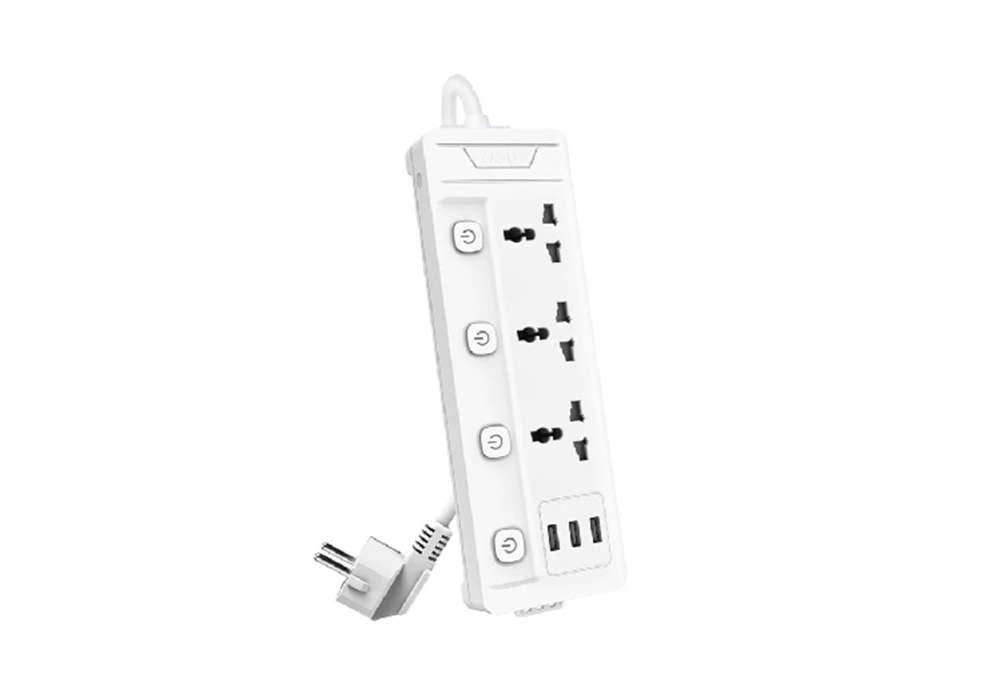 Deli ET410 2 Pin 3 Port 2 Meter Power Strip