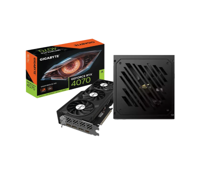 GIGABYTE GV-N4070WF3OC-12GD NVIDIA Graphics Card & OCPC ENERGIA BZ750 Power Supply Combo