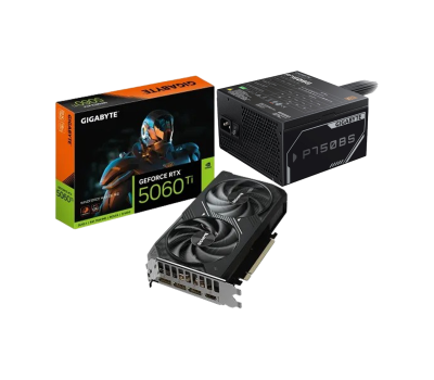 GIGABYTE GeForce RTX 5060 Ti WINDFORCE MAX OC Graphics Card & Gigabyte GP-P750BS Power Supply Combo