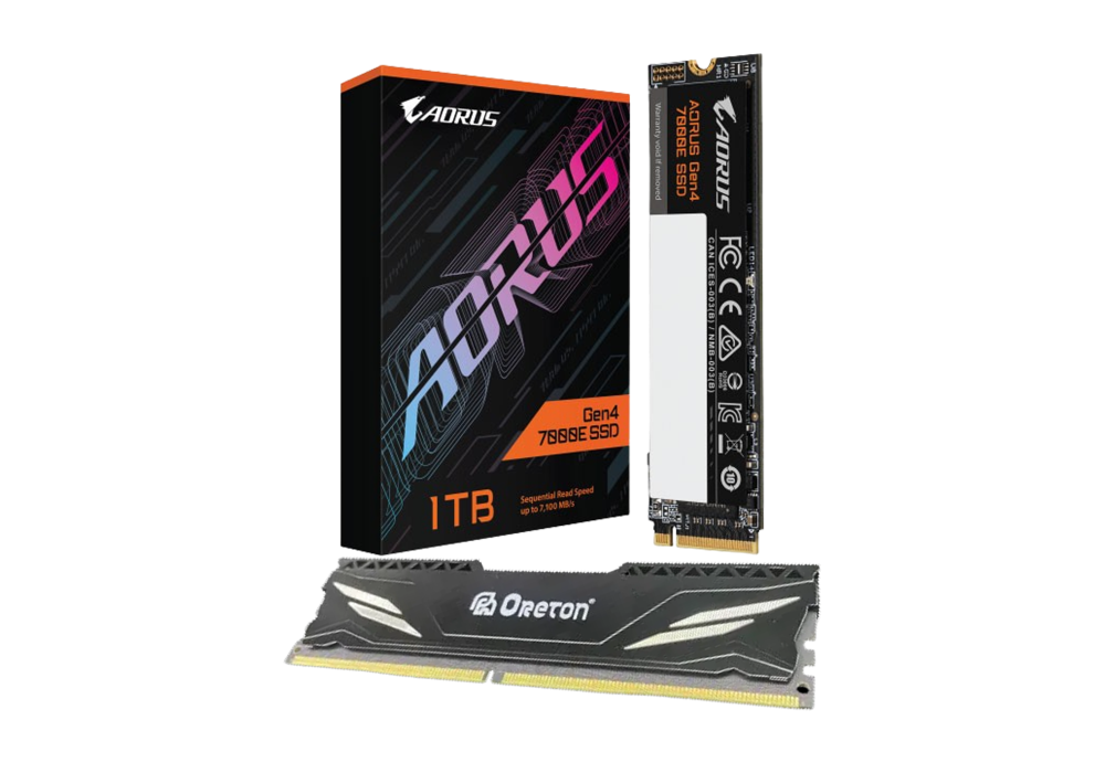 GIGABYTE AORUS 7000E 1TB SSD & Oreton 16GB DDR5 Desktop Gaming Ram Combo