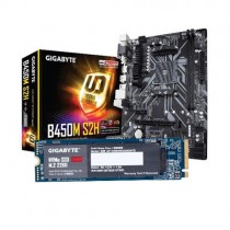 Gigabyte B450M S2H AMD AM4 Micro ATX Motherboard and Gigabyte 256GB NVMe M.2 SSD Combo