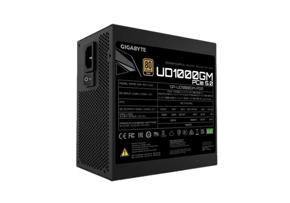 GIGABYTE UD1000GM PG5 1000W 80+ Gold Full Modular Power Supply