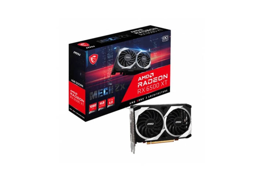 MSI Radeon RX 6500 XT MECH 2X 4G OC GDDR6 Graphics Card
