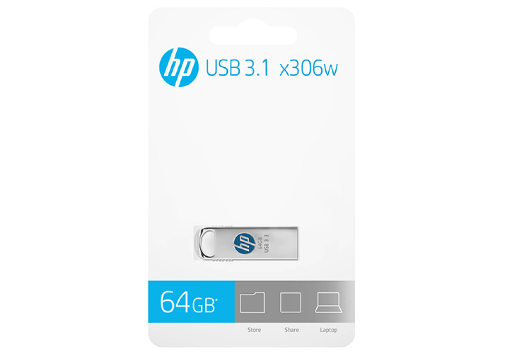 HP x306w 128GB USB 3.2 Pen Drive Silver
