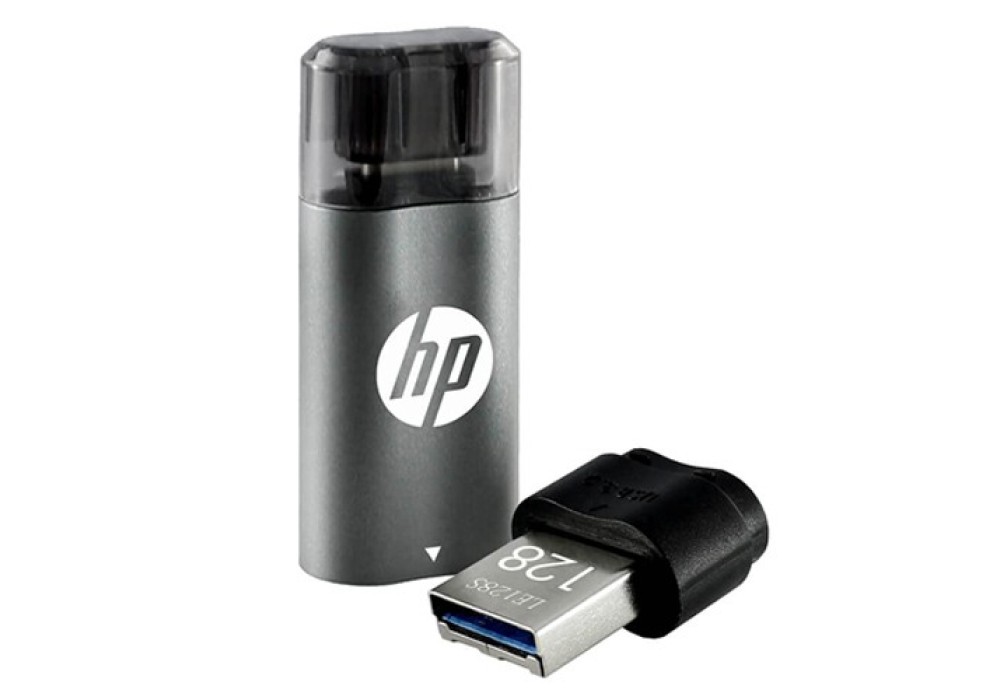 HP x5600B 128GB OTG USB Type B 3.2 Pen Drive Grey and Black