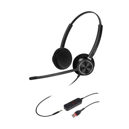 Inbertec C10DJU Duo USB & 3.5mm Jack Noise Cancelling Black Headphone