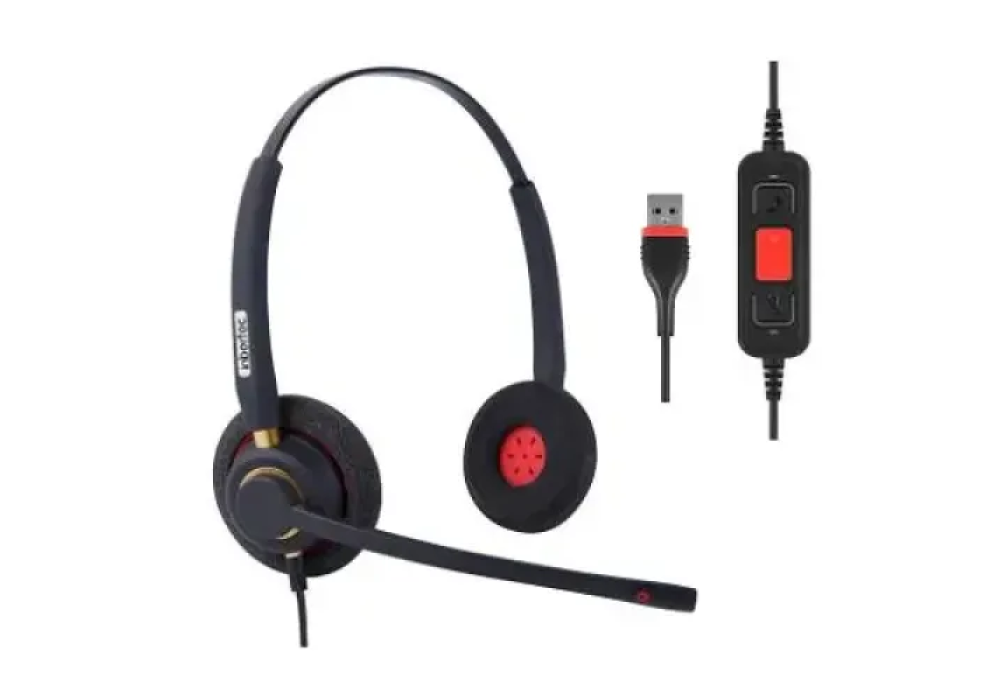 Inbertec UB805DM AI Noise Cancelling Professional USB Wired Headphone